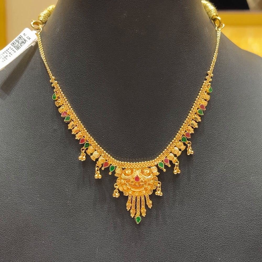 MUKUNDA JEWELLERS 11.145gms NECKLACE 22K Nakshi