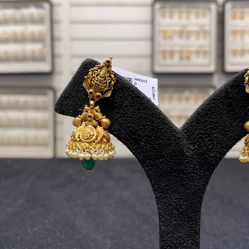 SOUTH INDIA 12.566gms EARRINGS 22K Yellow Gold