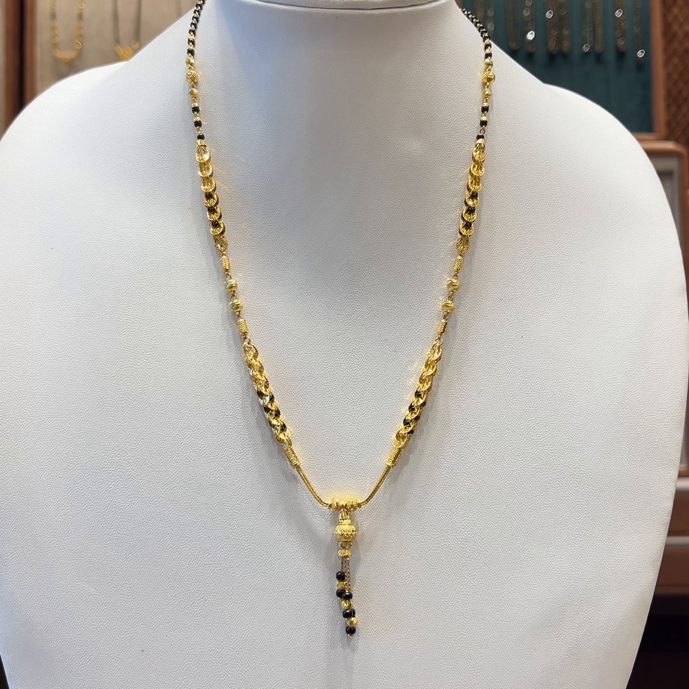 CMR 12.635gms SHORT BLACK BEADS 22K Nakshi