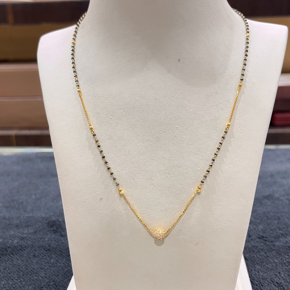 CHANDANA Brothers 4.62gms SHORT BLACK BEADS 22K Yellow Gold