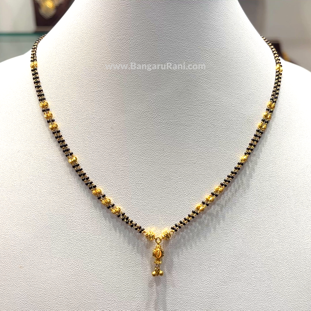 SRI RAM 6.376gms SHORT BLACK BEADS 22K Yellow Gold