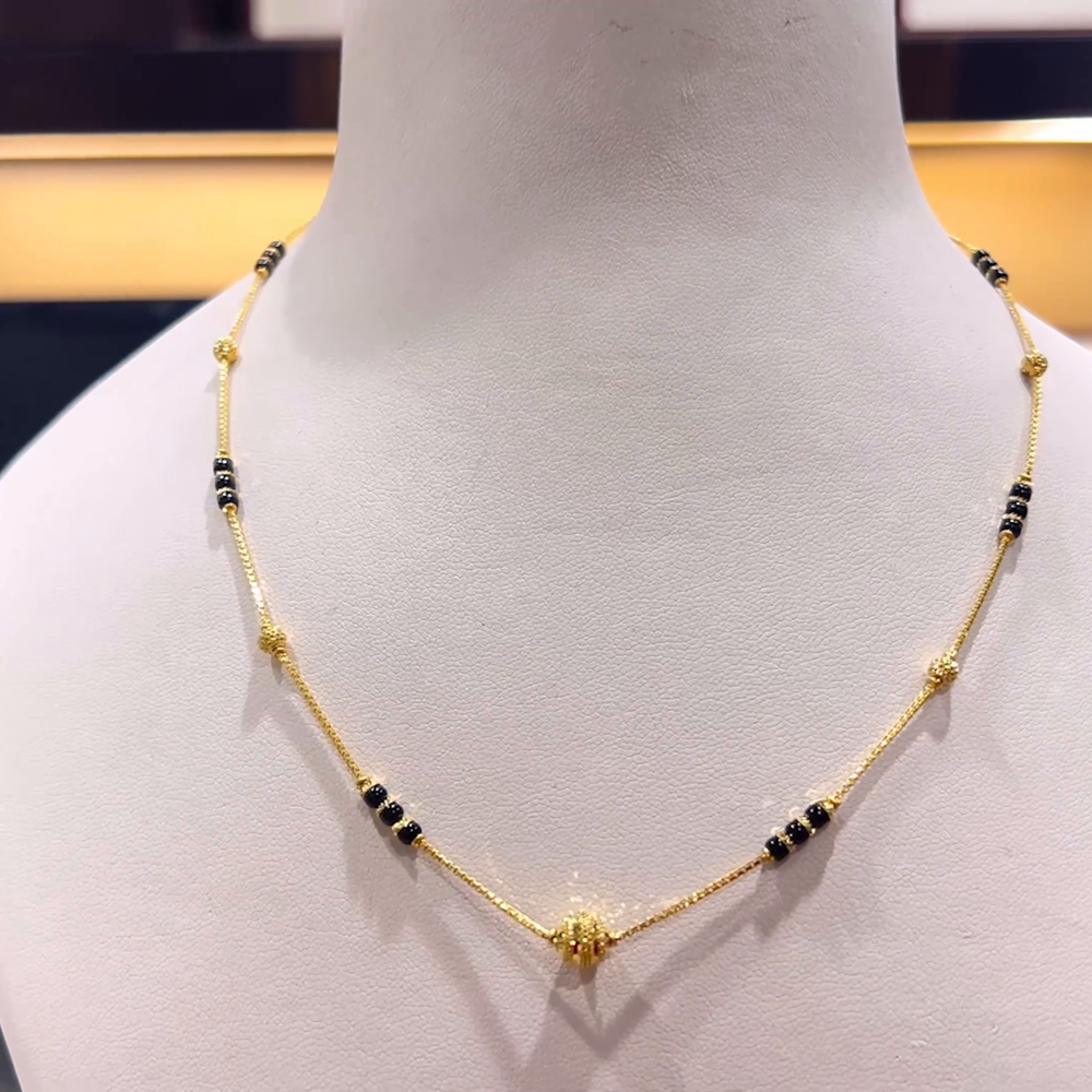 CHANDANA Brothers 5.47gms SHORT BLACK BEADS 22K Yellow Gold