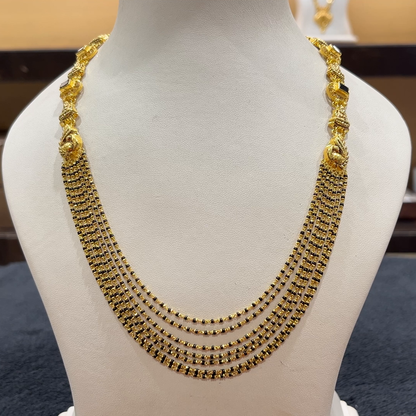 CHANDANA Brothers 28.34gms SHORT BLACK BEADS 22K Nakshi