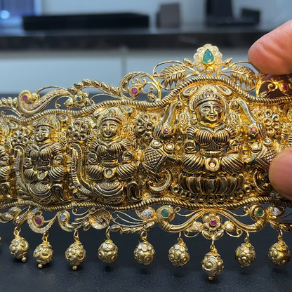 MUKUNDA JEWELLERS 123.754gms VADDANAM 22K Yellow Gold