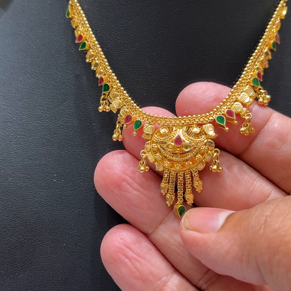 MUKUNDA JEWELLERS 11.145gms NECKLACE 22K Nakshi