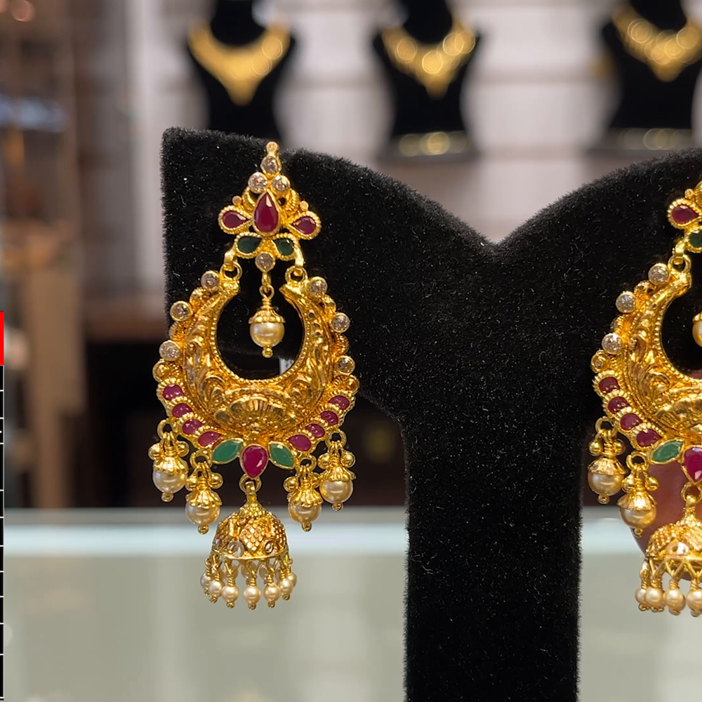 SOUTH INDIA 10.948gms EARRINGS 22K Yellow Gold