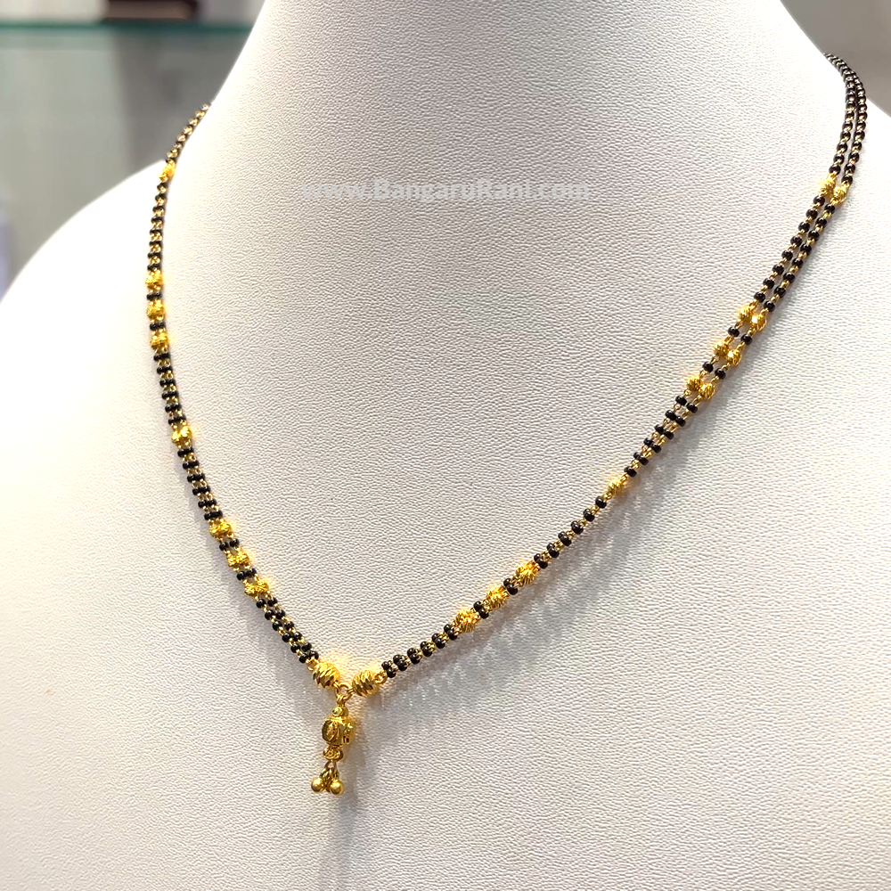 SRI RAM 6.376gms SHORT BLACK BEADS 22K Yellow Gold