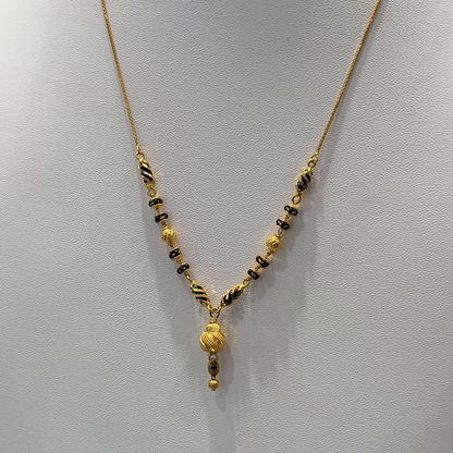 Anu Jewellers 8.06gms SHORT BLACK BEADS 22K Yellow Gold