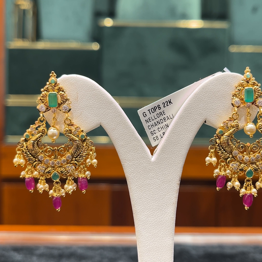 Chennai Shopping Mall 10.02gms EARRINGS 22K Antique