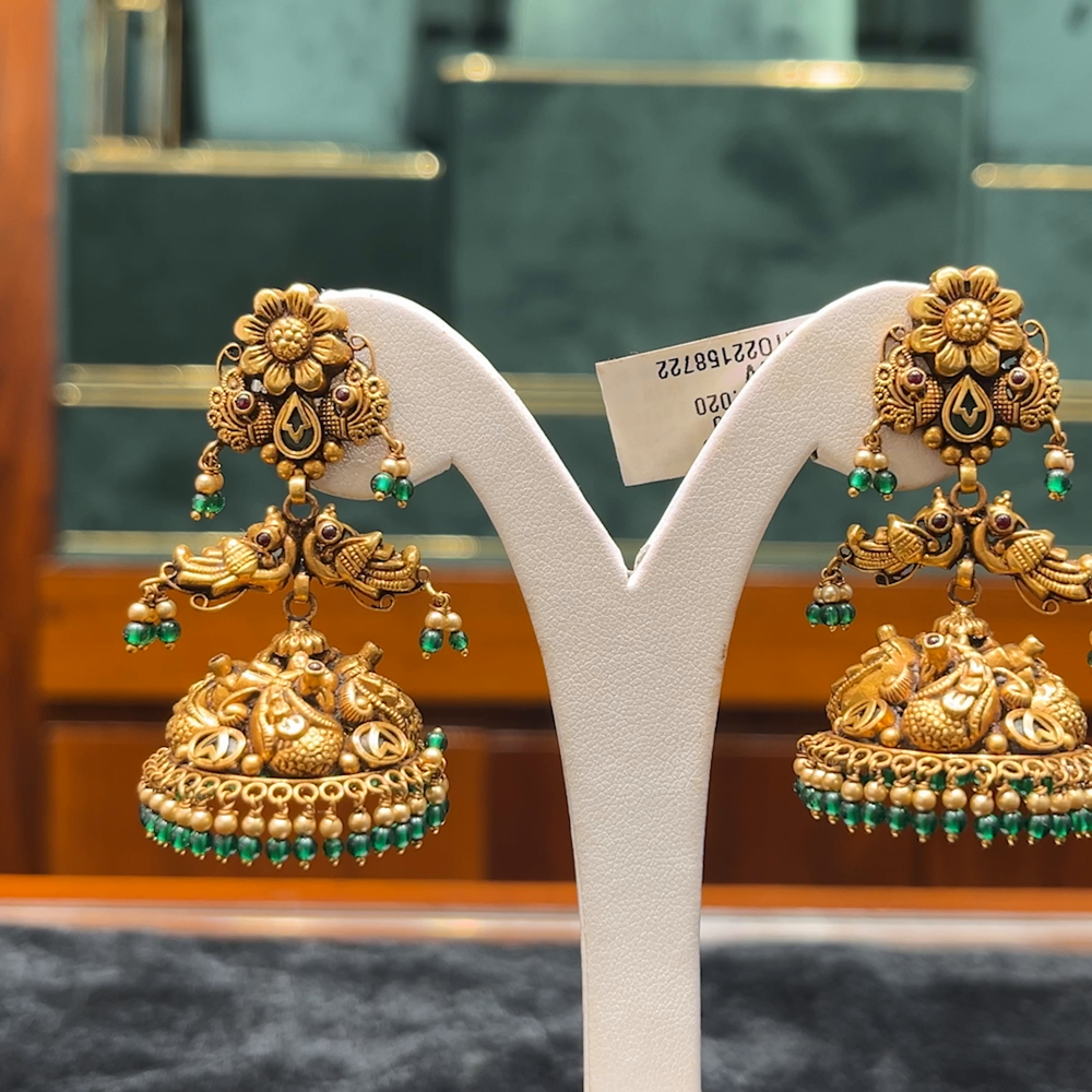 Chennai Shopping Mall 23.02gms EARRINGS 22K Antique