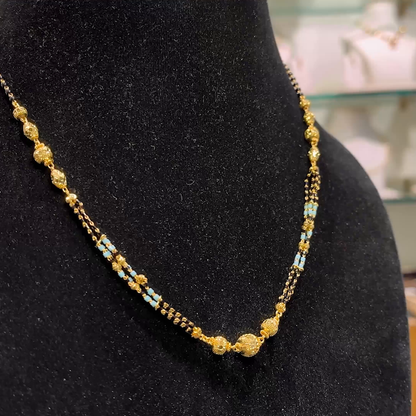 Anu Jewellers 9.58gms SHORT BLACK BEADS 22K Yellow Gold