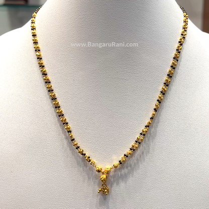 SRI RAM 9.43gms SHORT BLACK BEADS 22K Yellow Gold