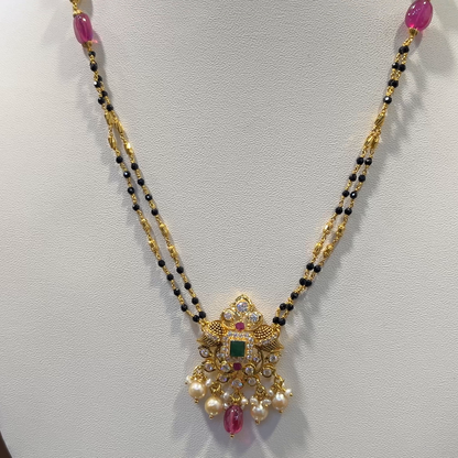 SRI RAM 14.21gms SHORT BLACK BEADS 22K Nakshi