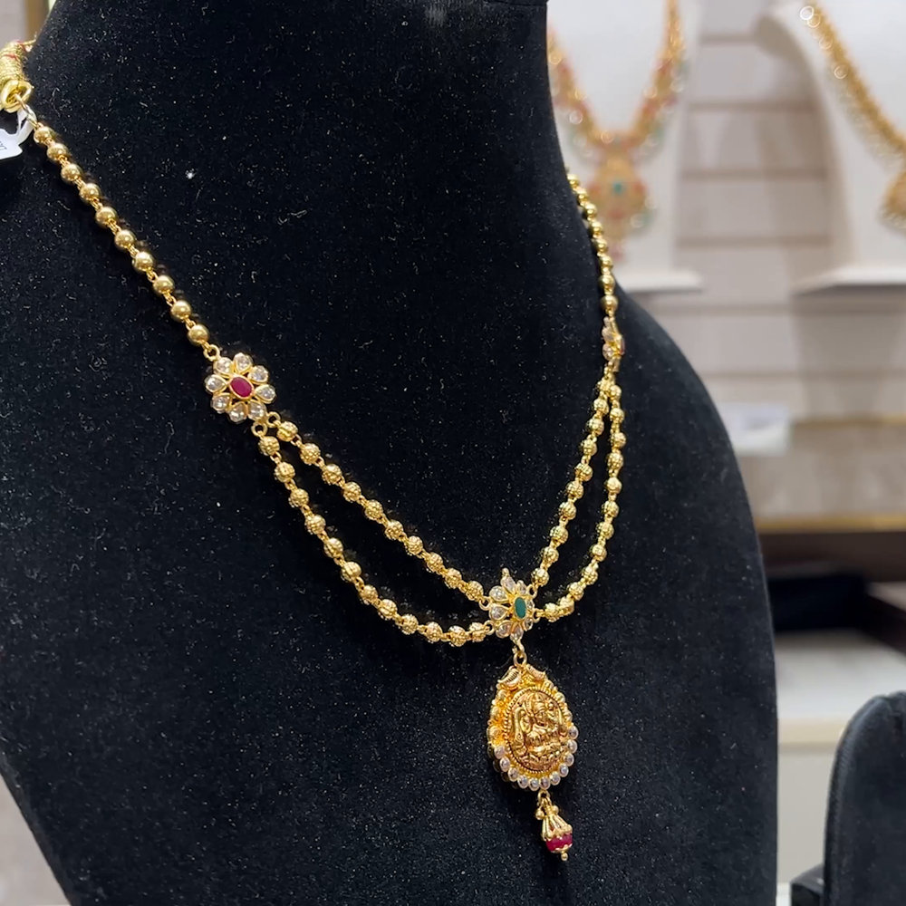 Ball Chain Step Necklace Designs In Gold 22k Gold Ball Chain