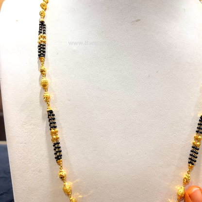 CHANDANA Brothers 20.57gms Long Black Beads 22K Yellow Gold