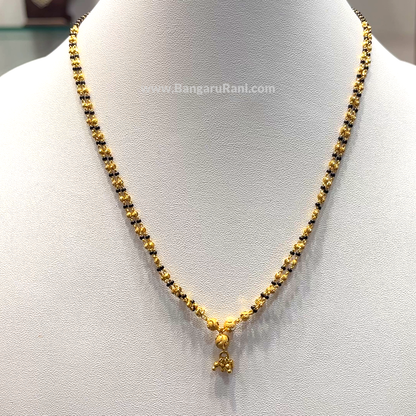 SRI RAM 9.43gms SHORT BLACK BEADS 22K Yellow Gold