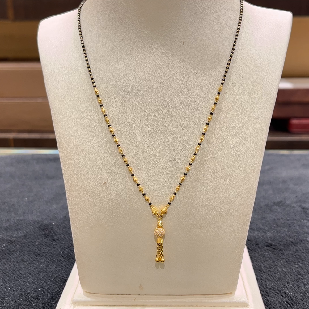 CHANDANA Brothers 5.12gms SHORT BLACK BEADS 22K Yellow Gold