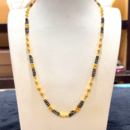 CHANDANA Brothers 20.57gms Long Black Beads 22K Yellow Gold