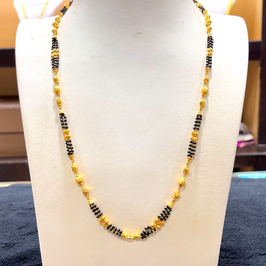 CHANDANA Brothers 20.57gms Long Black Beads 22K Yellow Gold