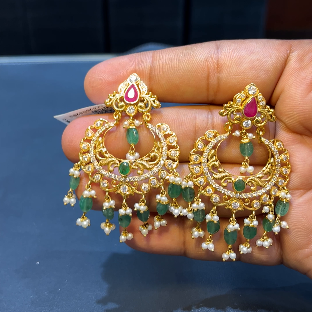 SOUTH INDIA 21.338gms EARRINGS 22K Yellow Gold