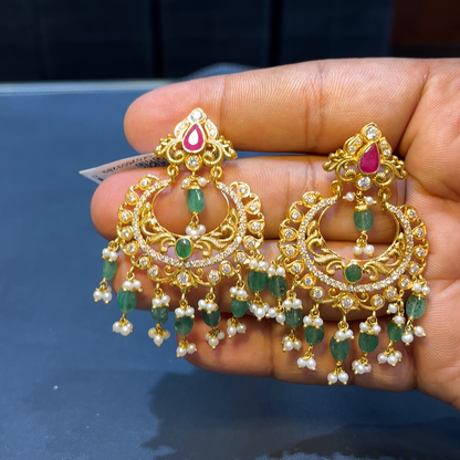 SOUTH INDIA 21.338gms EARRINGS 22K Yellow Gold