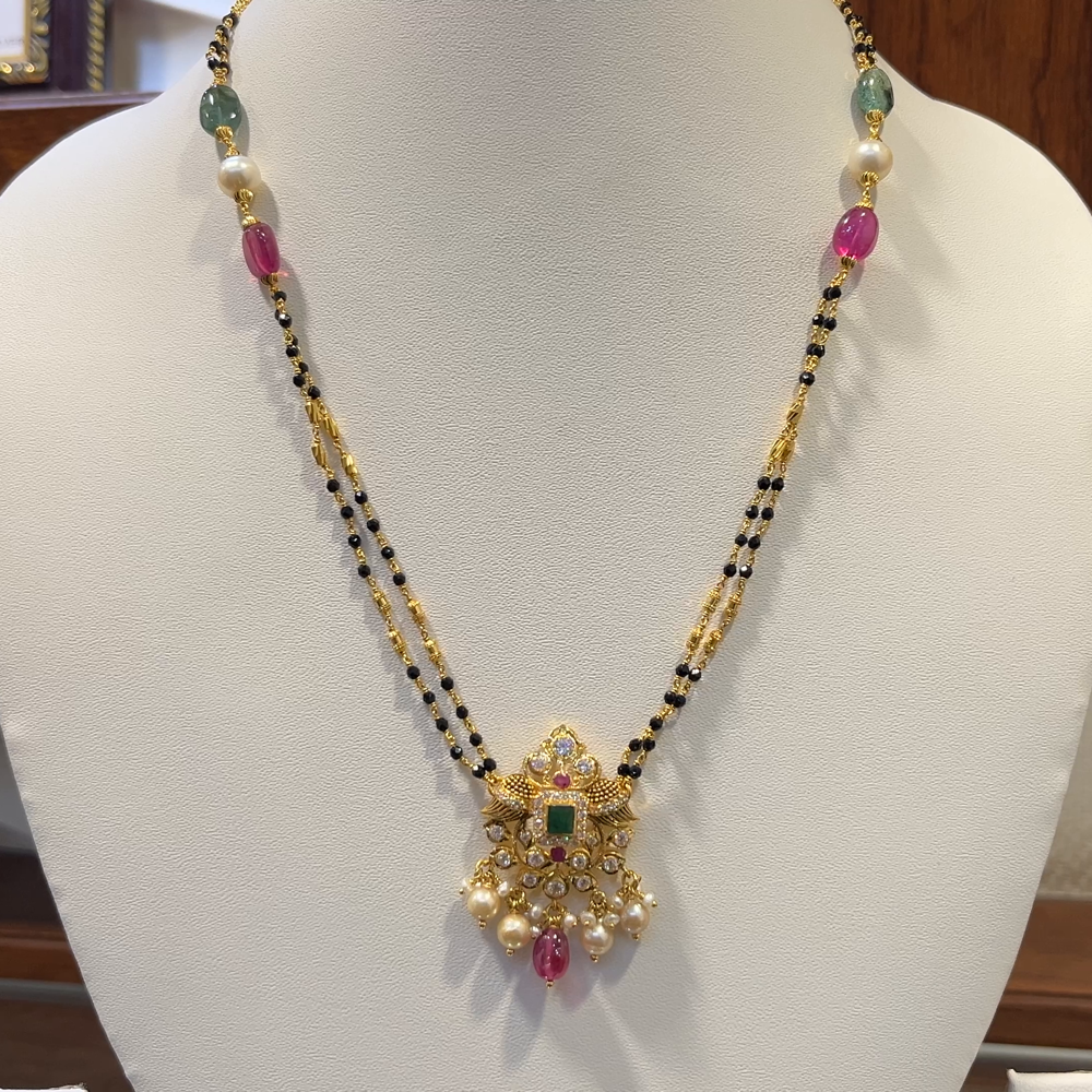 SRI RAM 14.21gms SHORT BLACK BEADS 22K Nakshi