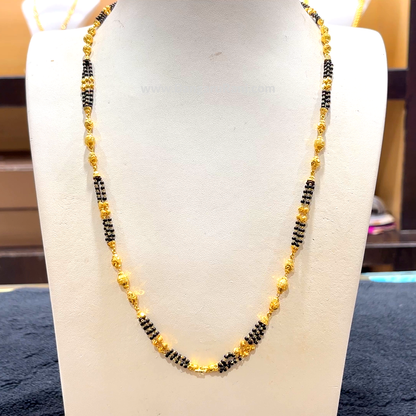 CHANDANA Brothers 20.57gms Long Black Beads 22K Yellow Gold