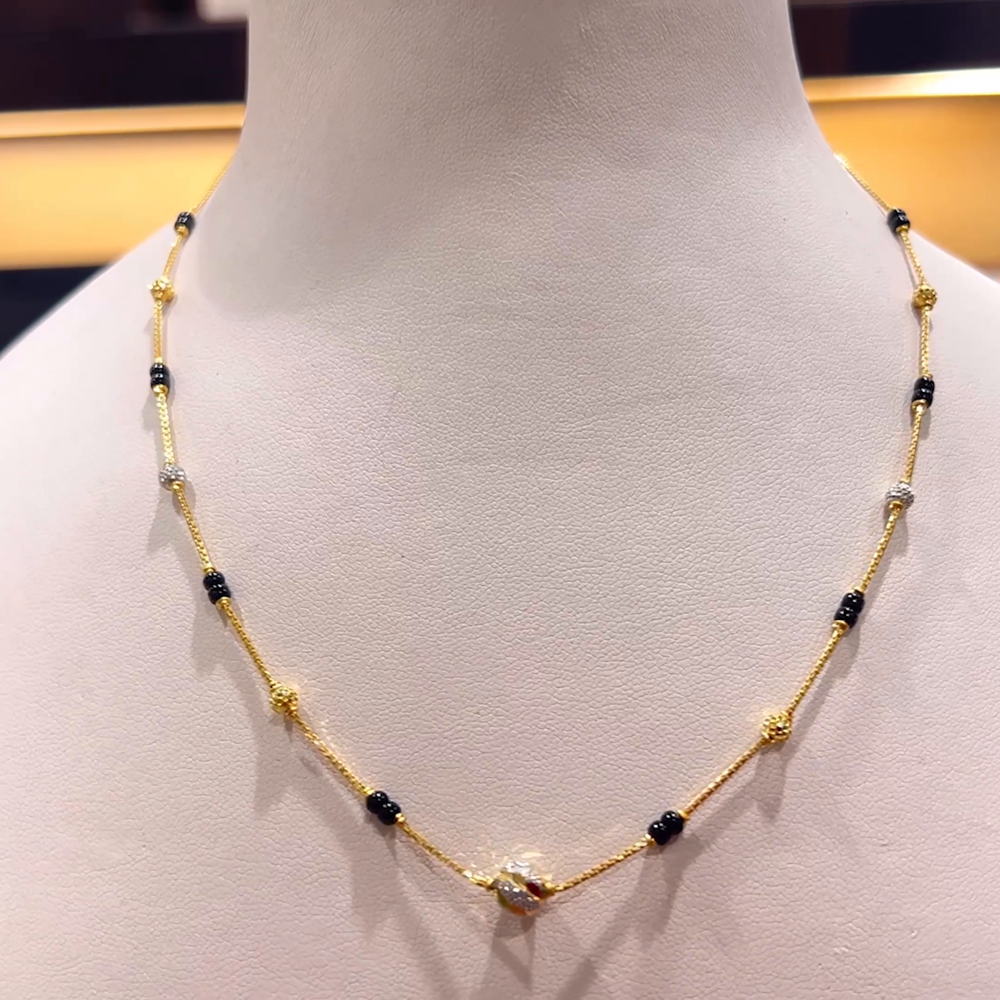 CHANDANA Brothers 5.31gms SHORT BLACK BEADS 22K Yellow Gold