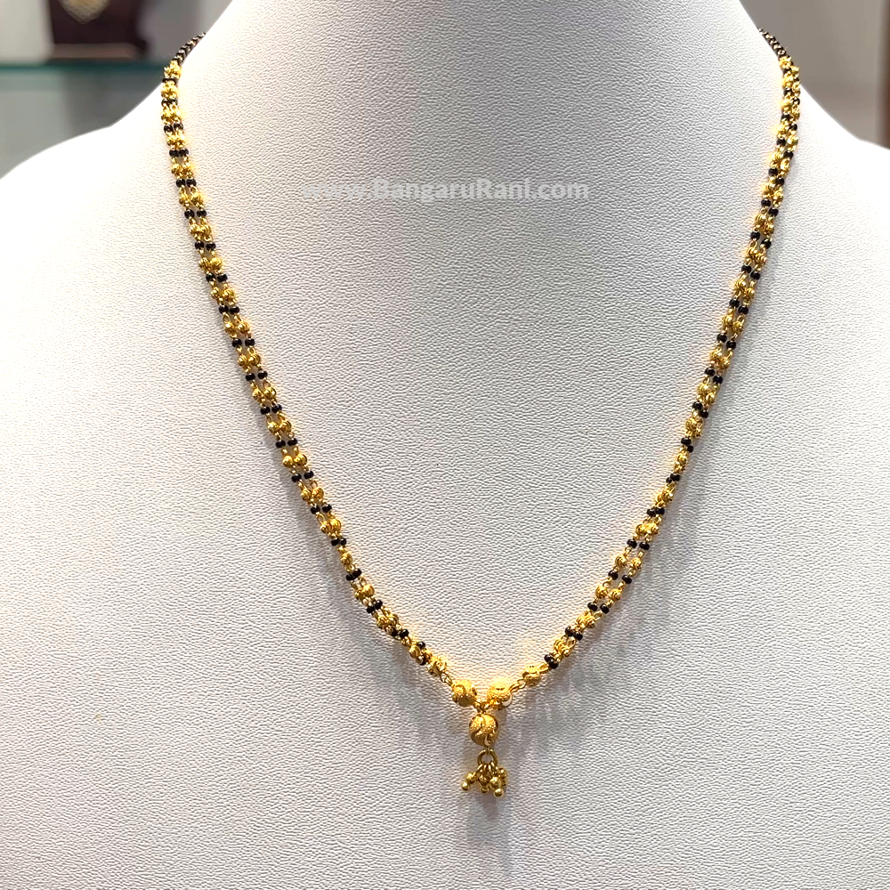 SRI RAM 9.43gms SHORT BLACK BEADS 22K Yellow Gold