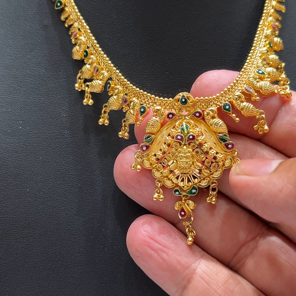 MUKUNDA JEWELLERS 22.415gms NECKLACE 22K Nakshi