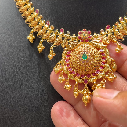 Chennai Shopping Mall 21.9gms NECKLACE 22K Antique