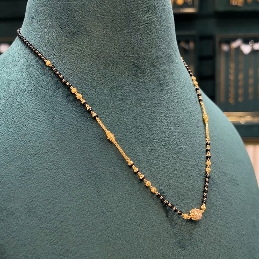 Kriya Jewellers 6.28gms SHORT BLACK BEADS 22K Yellow Gold