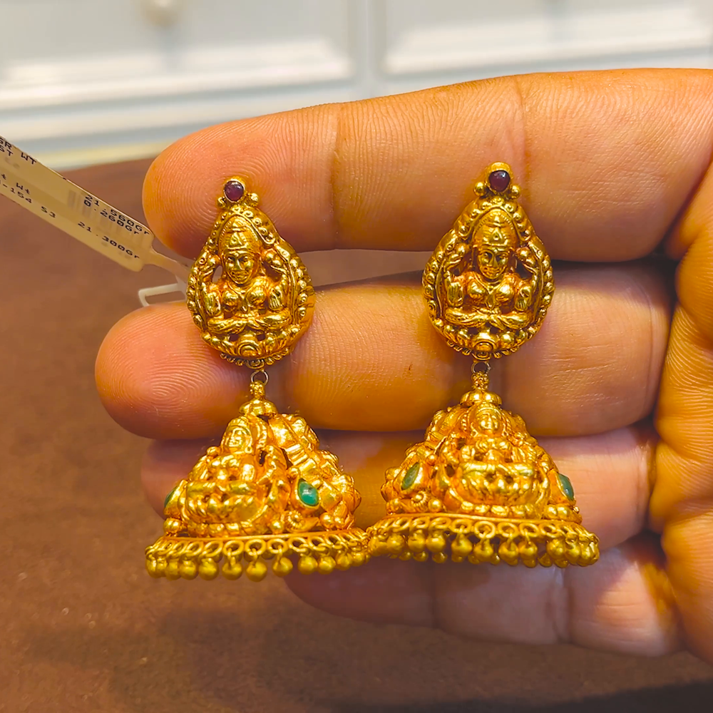 SRI RAM 21.3gms EARRINGS 22K Yellow Gold