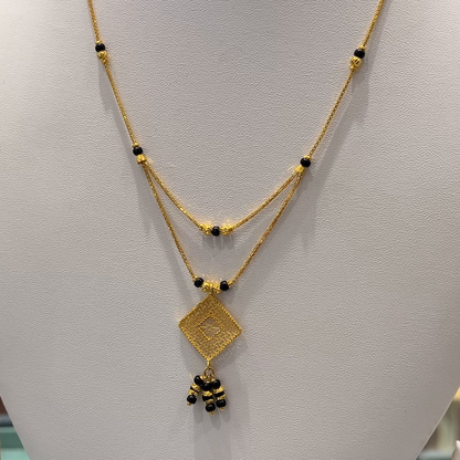 Anu Jewellers 8.246gms SHORT BLACK BEADS 22K Yellow Gold