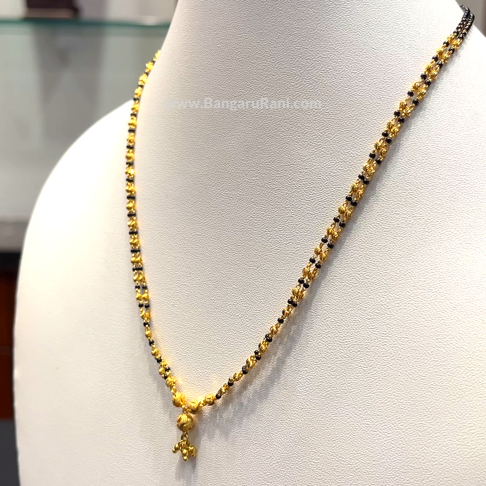 SRI RAM 9.43gms SHORT BLACK BEADS 22K Yellow Gold