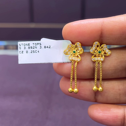 CMR 3.842gms EARRINGS 22K Yellow Gold