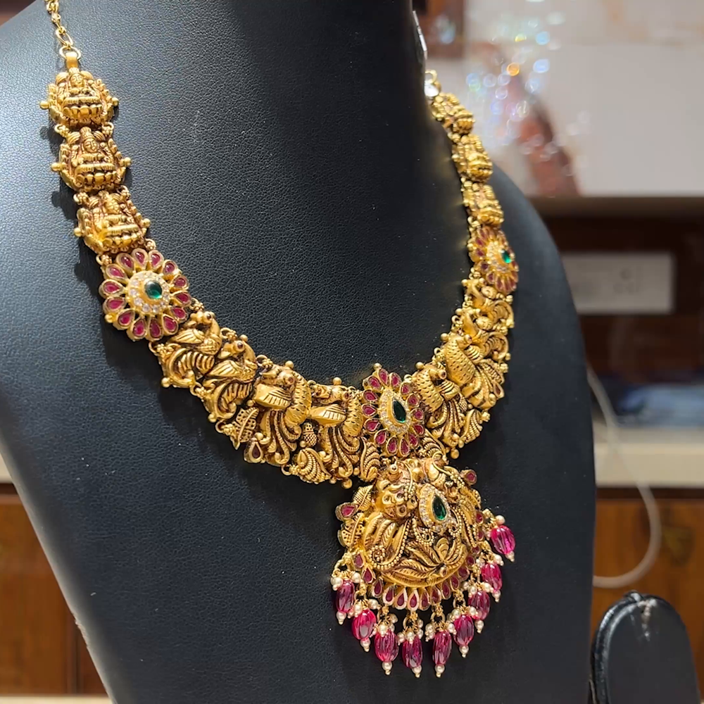 MUKUNDA JEWELLERS 43.086gms NECKLACE 22K Nakshi