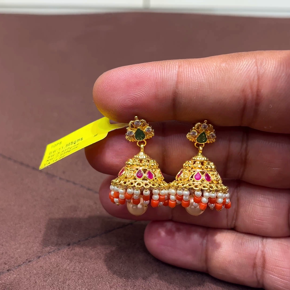 SwarnaKanchi 7.938gms EARRINGS 22K Yellow Gold