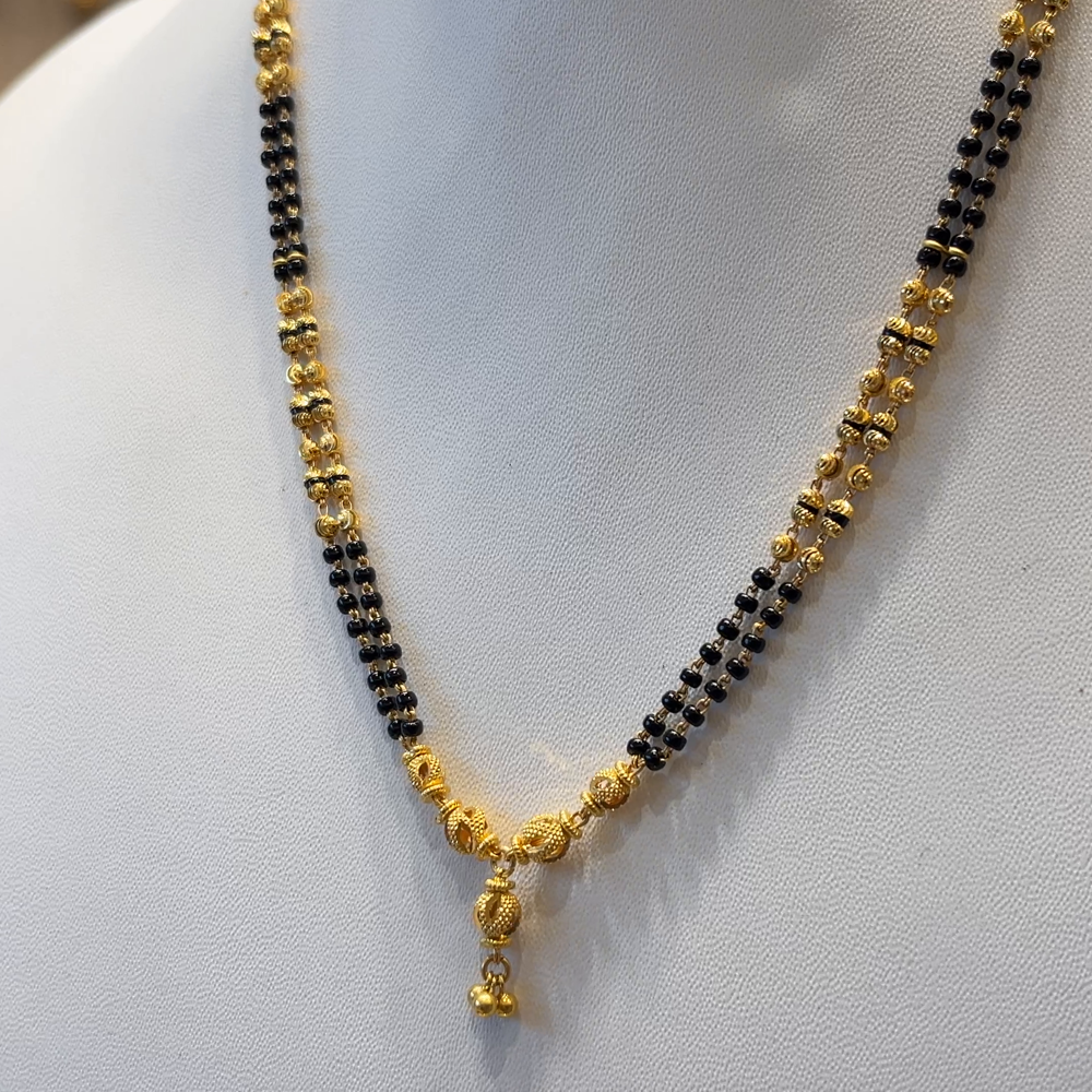 CMR 12.55gms SHORT BLACK BEADS 22K Nakshi