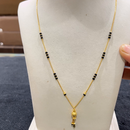 CHANDANA Brothers 5.33gms SHORT BLACK BEADS 22K Yellow Gold