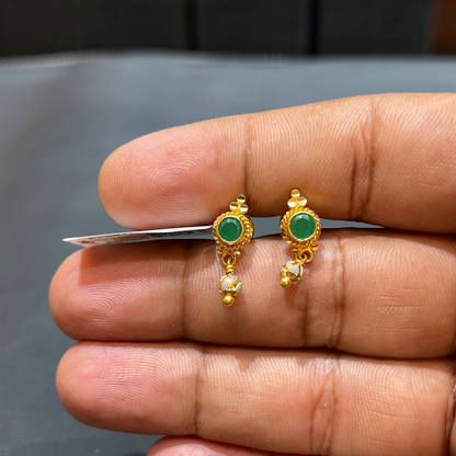 SOUTH INDIA 3.446gms EARRINGS 22K Yellow Gold