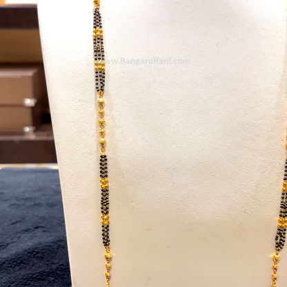 CHANDANA Brothers 15.05gms Long Black Beads 22K Yellow Gold