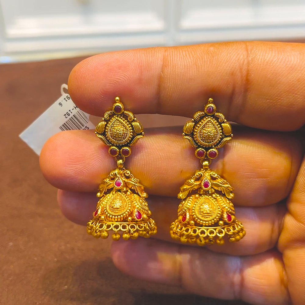 SRI RAM 9.84gms EARRINGS 22K Yellow Gold