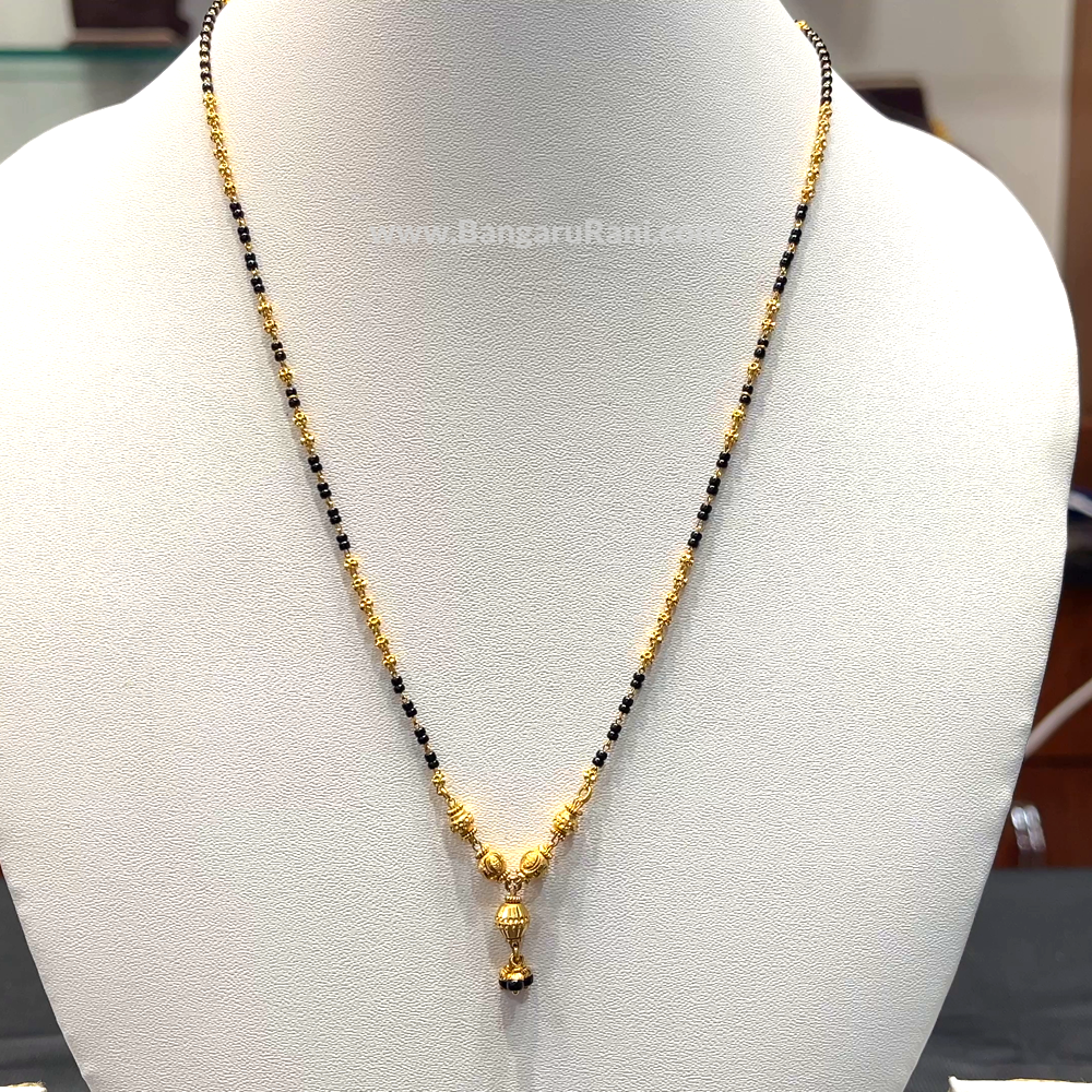 SRI RAM 7.546gms SHORT BLACK BEADS 22K Yellow Gold