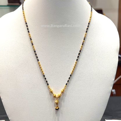 SRI RAM 7.546gms SHORT BLACK BEADS 22K Yellow Gold