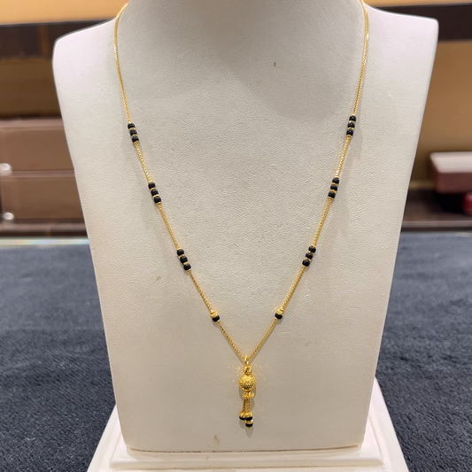 CHANDANA Brothers 5.33gms SHORT BLACK BEADS 22K Yellow Gold