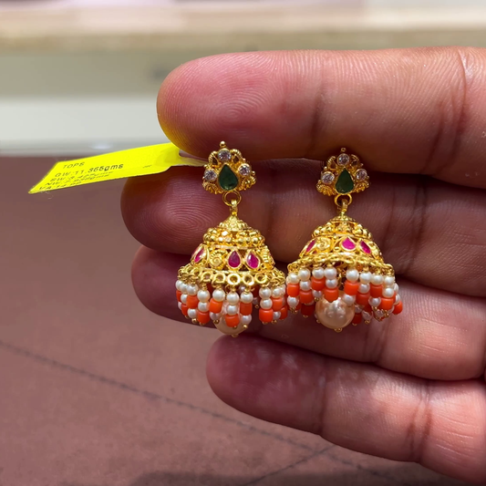 SwarnaKanchi 7.938gms EARRINGS 22K Yellow Gold