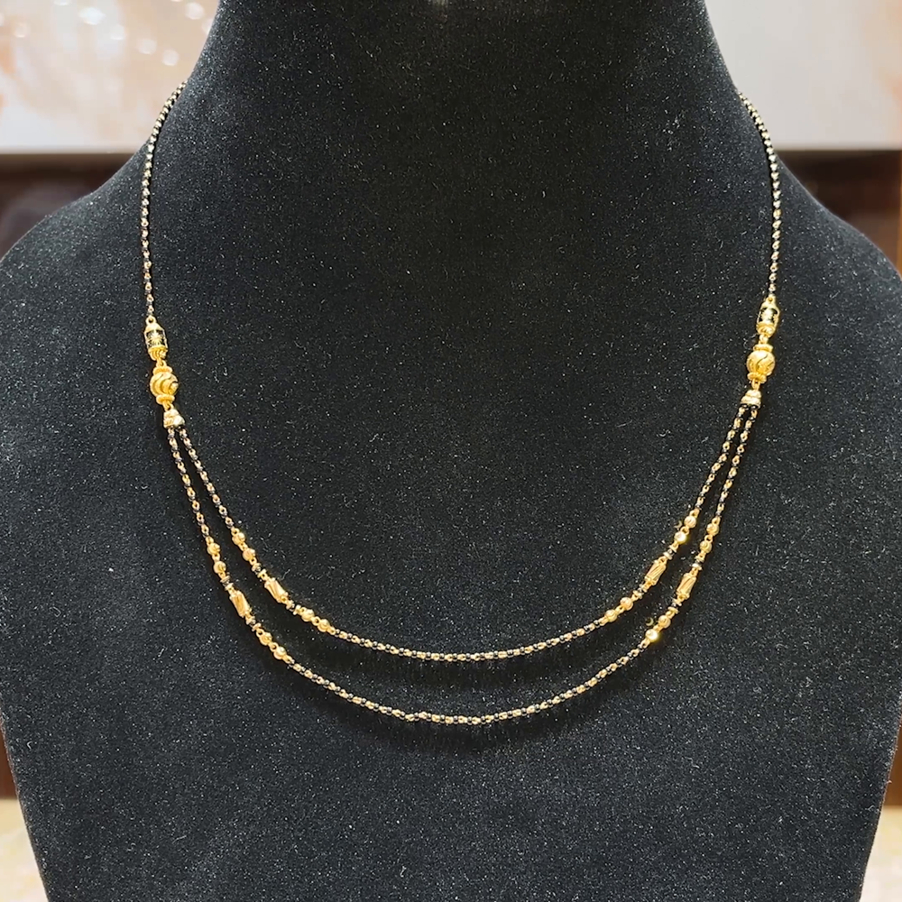 MUKUNDA JEWELLERS 7.01gms SHORT BLACK BEADS 22K Yellow Gold