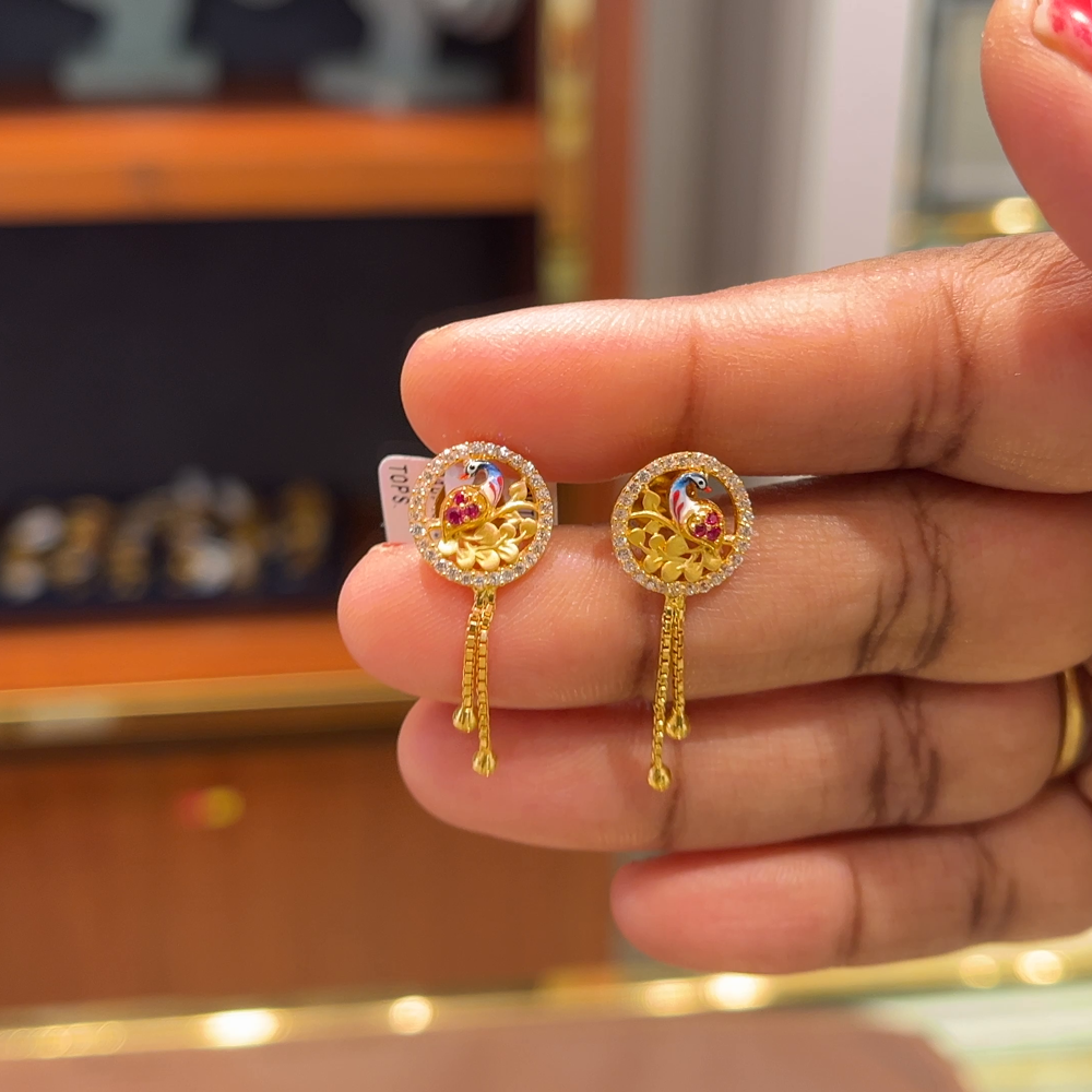 Anu Jewellers 2.948gms EARRINGS 22K Yellow Gold