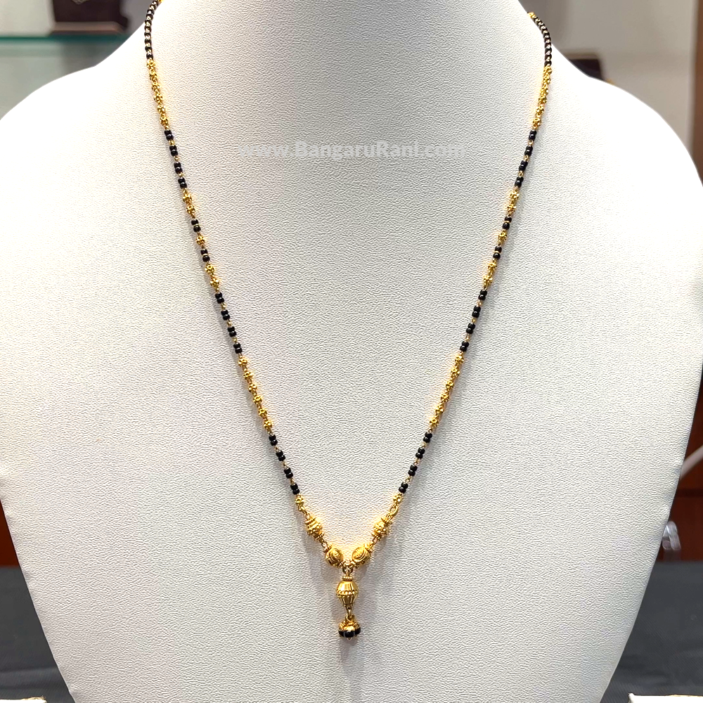 SRI RAM 7.546gms SHORT BLACK BEADS 22K Yellow Gold